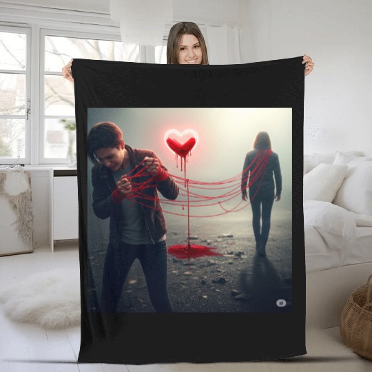 The Bleeding Heart Fleece Blankets
