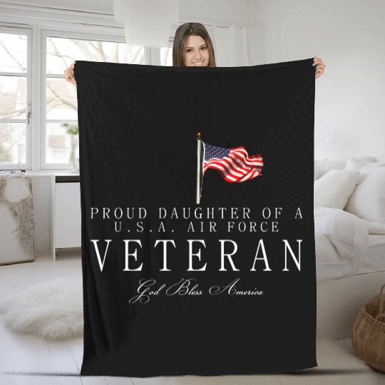 Proud Daughter Of A US Air Force Veteran Fleece Blankets