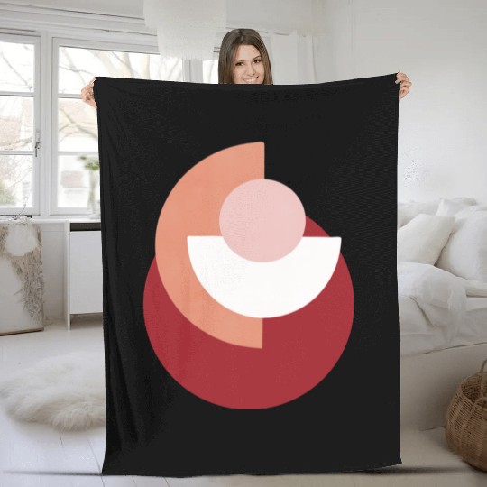 Abstract Circle Geometry Modern Art Design Fleece Blankets