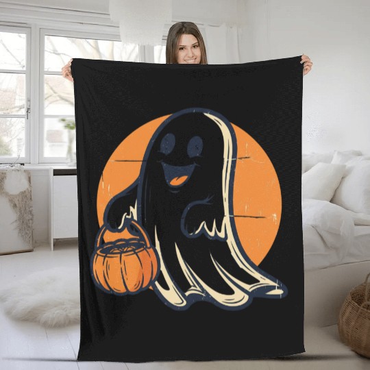 Vintage Ghost Trick-or-Treat Fleece Blankets