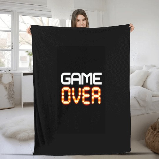 Game Over Digital LED Typography Fleece Blankets