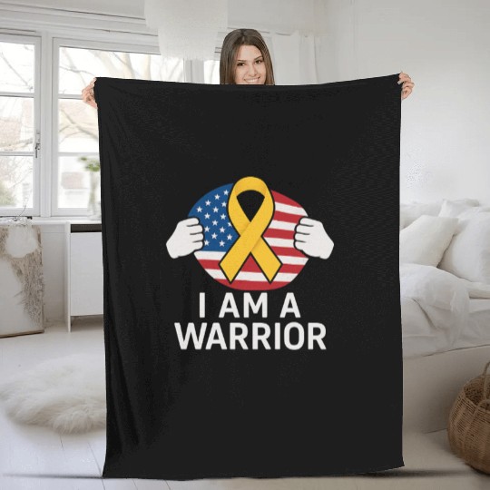 American Warrior of Strength & Awareness Fleece Blankets