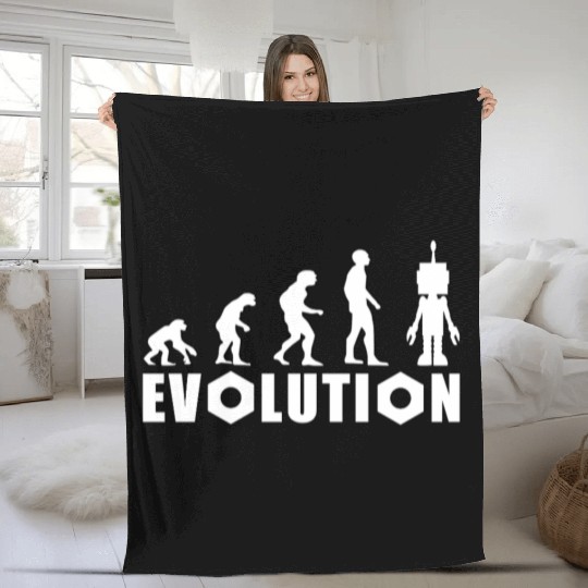 Evolution of Humanity and Technology Design Fleece Blankets
