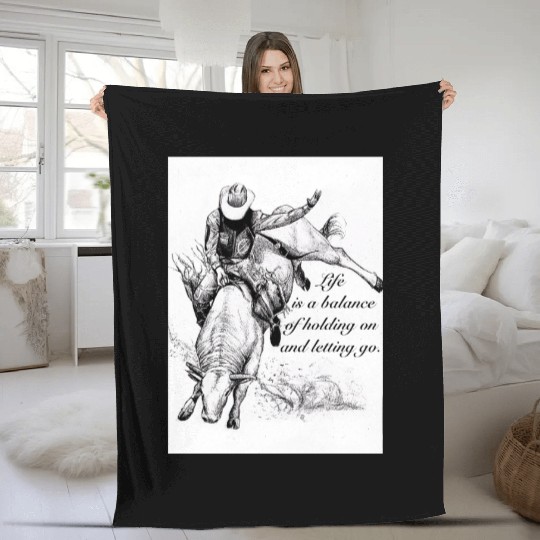 Cowboy Rodeo Rider Inspirational Design Fleece Blankets