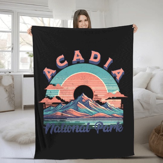 Cadi National Park Sunset Mountain Design Fleece Blankets