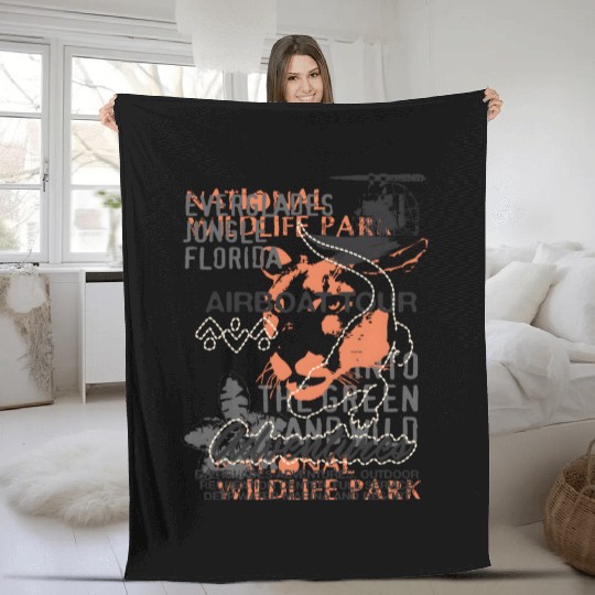 Airboat Alligator Tours Florida Everglades Fleece Blankets