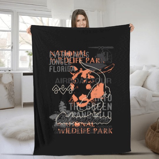 Airboat Alligator Tours Florida Everglades Fleece Blankets