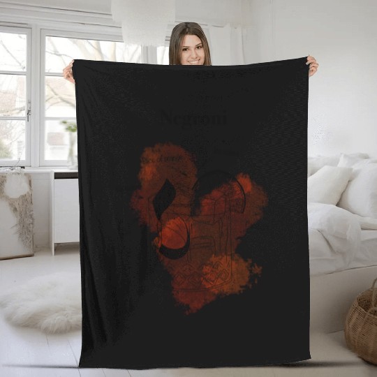 Negroni Cocktail Illustration Classic Hand-Drawn Fleece Blankets