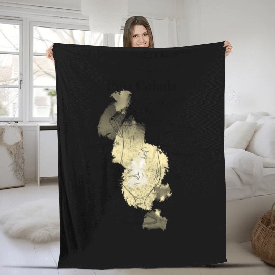 Piña Colada Cocktail Tropical Hand-Drawn Recipe Fleece Blankets