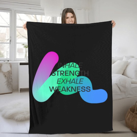 Inspirational Breath Motivation Design Fleece Blankets