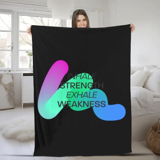 Inspirational Breath Motivation Design Fleece Blankets