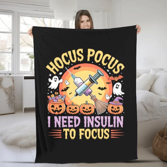 Diabetes Hocus Pocus I Need Insulin to Focus Boys Fleece Blankets