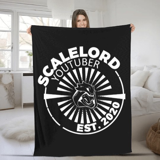 Scalelord Head Logo White Fleece Blankets
