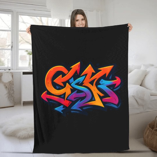 Vivid Graffiti Arrow Art Design Fleece Blankets