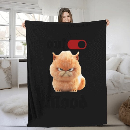 Grumpy Cat Illustration Fleece Blankets Design