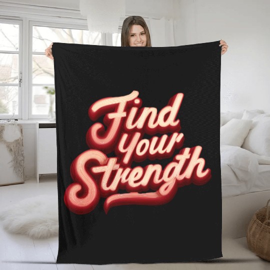 Find Your Strength Retro Neon Fleece Blankets