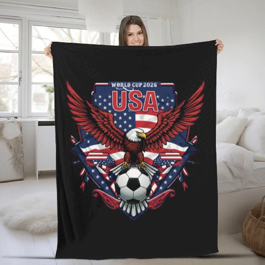 USA Soccer World Cup 2026 Eagle Patriotic Apparel Fleece Blankets