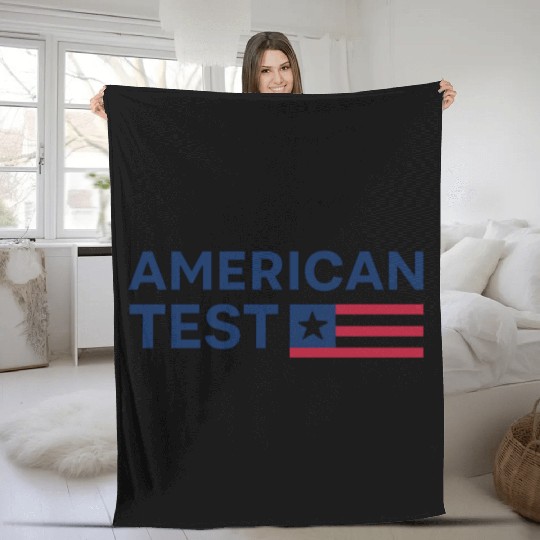 Patriotic American Flag Logo Design Fleece Blankets