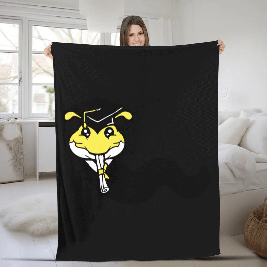 Caterpillar school graduation passed College proud Fleece Blankets