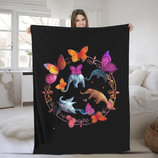 Whimsical Forest Animal Circle Fleece Blankets