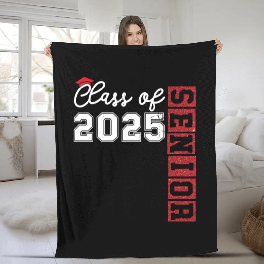Class Of 2025 Senior Glitter Fleece Blankets