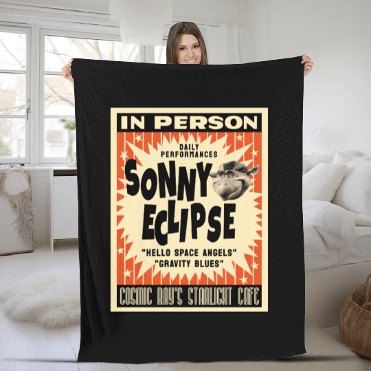 Retro Sonny Eclipse Poster Fleece Blankets