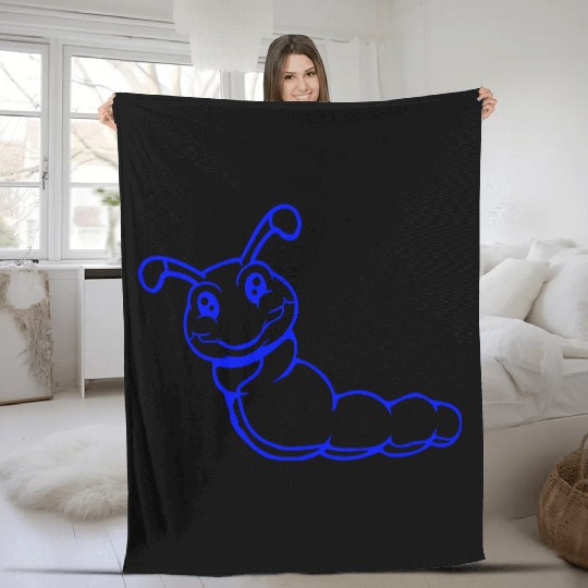 Caterpillar sweet little happy smile cute friendly Fleece Blankets