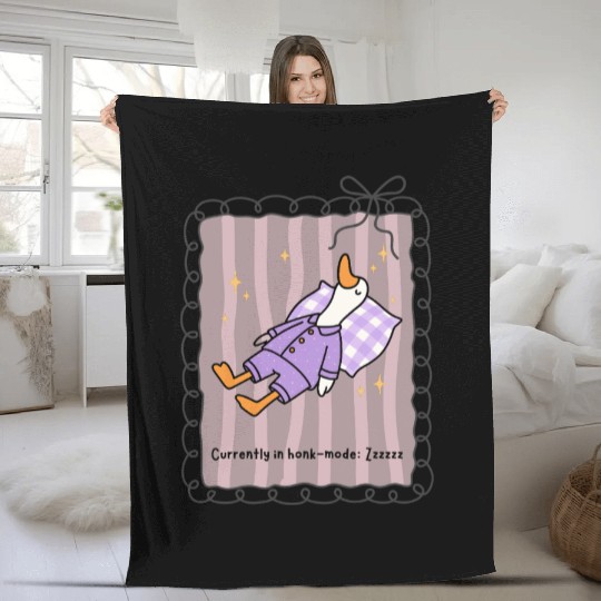 Silly Goose in Honk-Mode Pajama Design Fleece Blankets