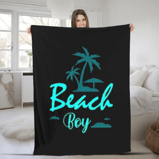 Neon Beach Boy Nostalgia Design Fleece Blankets
