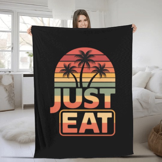 Tropical Sunset Just Eat Design Fleece Blankets