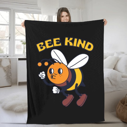 Whimsical Bee Theme Fleece Blankets