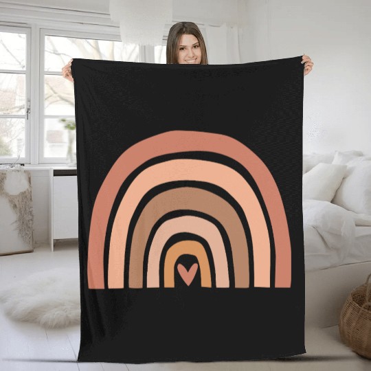 Earth Tones Abstract Rainbow Design Fleece Blankets