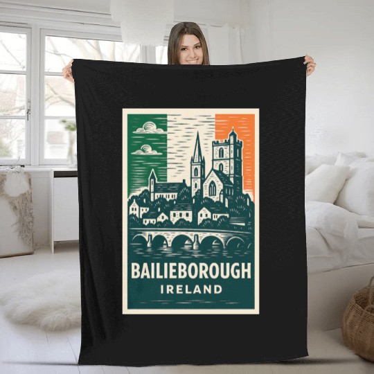 Bailieborough Ireland Scenic Landmark Fleece Blankets