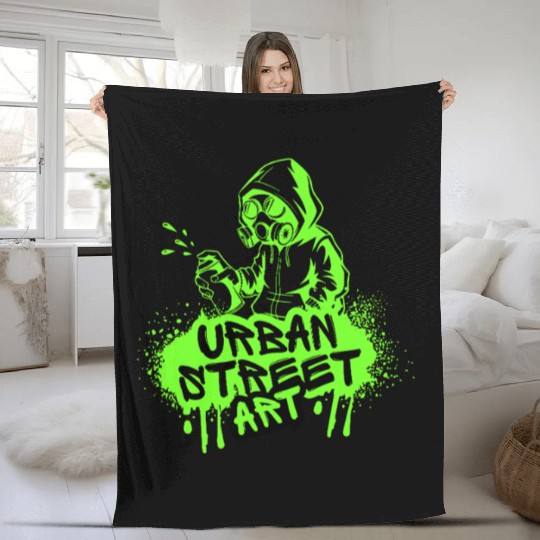 Urban Street Art Graffiti Gas Mask T-Shir Fleece Blankets