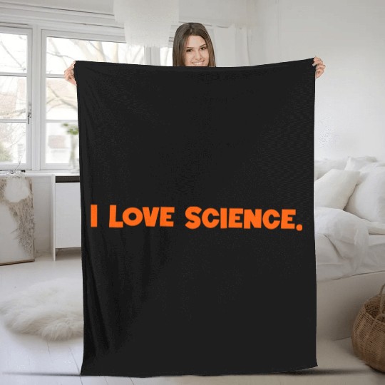 Minimalistic I Love Science typography  Fleece Blankets