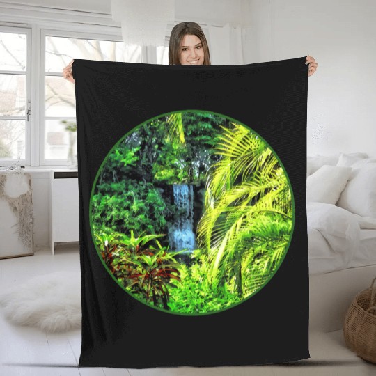 Bahamas - Tropical Waterfall Fleece Blankets