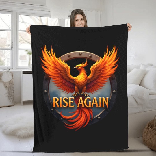 Phoenix Rising Empowerment Design Fleece Blankets