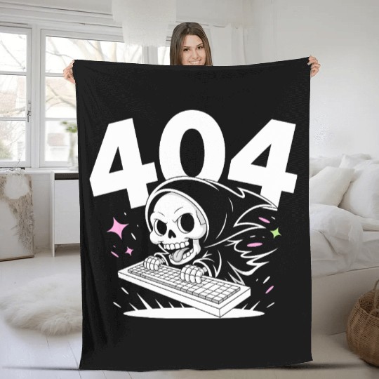 Skull Cartoon Emergency 404 Error Design Fleece Blankets