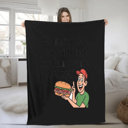 Washington DC Sandwich Throw Guy  Fleece Blankets