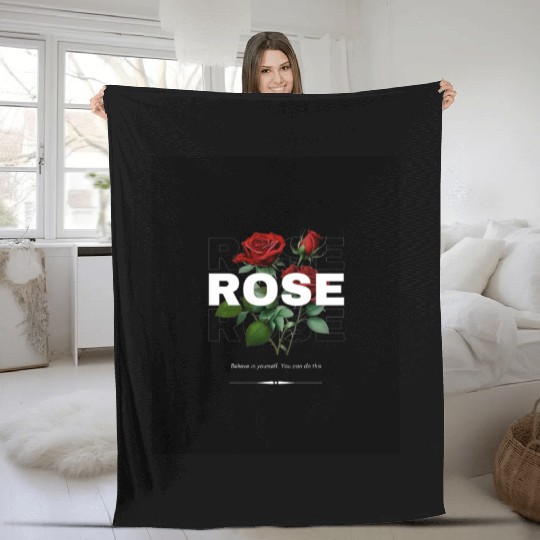 Red Rose Power Fleece Blankets