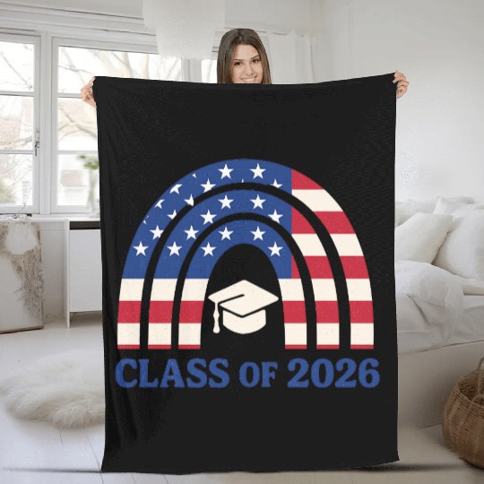 Senior 2026 | Graduation Class of 2026 Blue Design Fleece Blankets