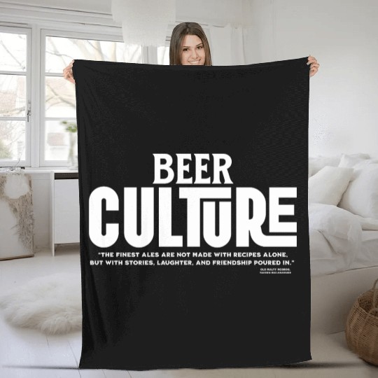 Beer Culture Typography Design Fleece Blankets