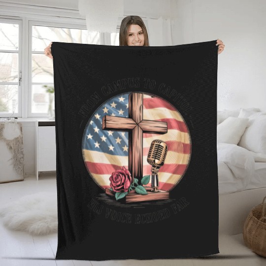 Charlie Kirk: Campus To Capitol Fleece Blankets