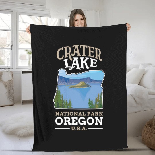 Crater Lake National Park US Oregon Fleece Blankets