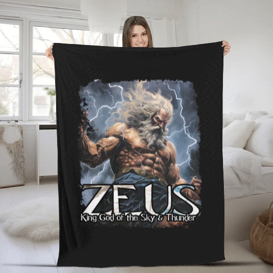 Zeus Thunder God Fleece Blankets