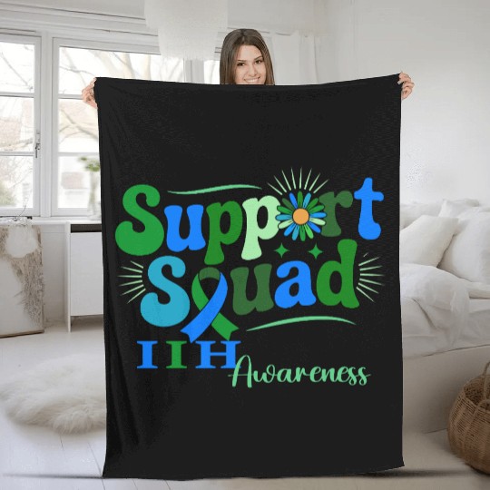 Support Squad IIH Awareness Design Fleece Blankets
