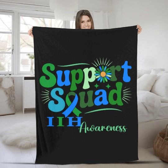 Support Squad IIH Awareness Design Fleece Blankets