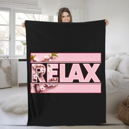 Cherry Blossom Relax Logo Fleece Blankets