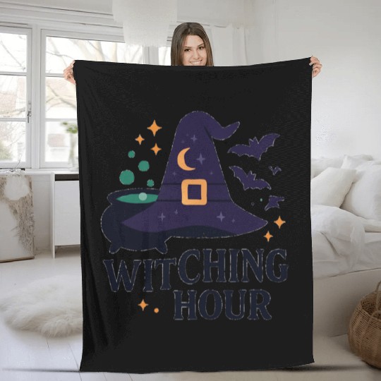 Witching Hour Night Scene Design Fleece Blankets