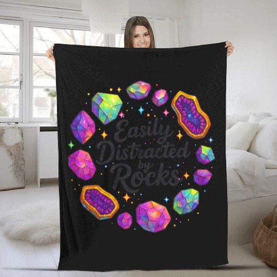Vibrant Cosmic Ruby Crystal Art Fleece Blankets